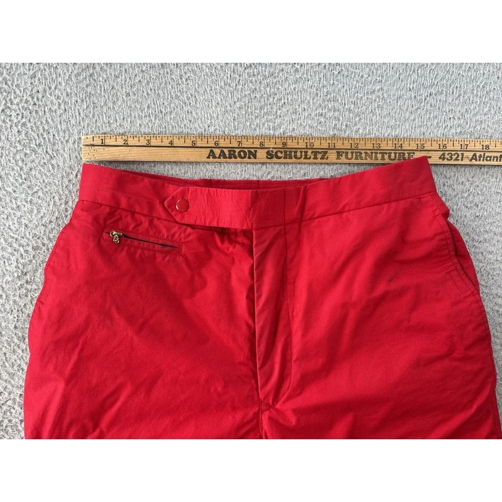 Vintage Polo Ralph Lauren Snow Pants Size‎ Medium x34.5 Red Cotton Down Filled